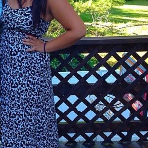 Black and white cheetah print maxi dress